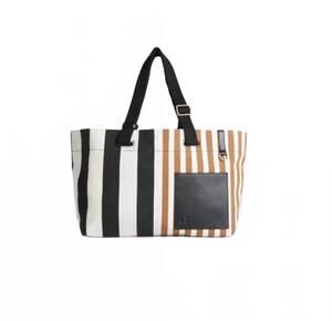 NEW INOUI EDITIONS cabas strap tote in bicolor stripe